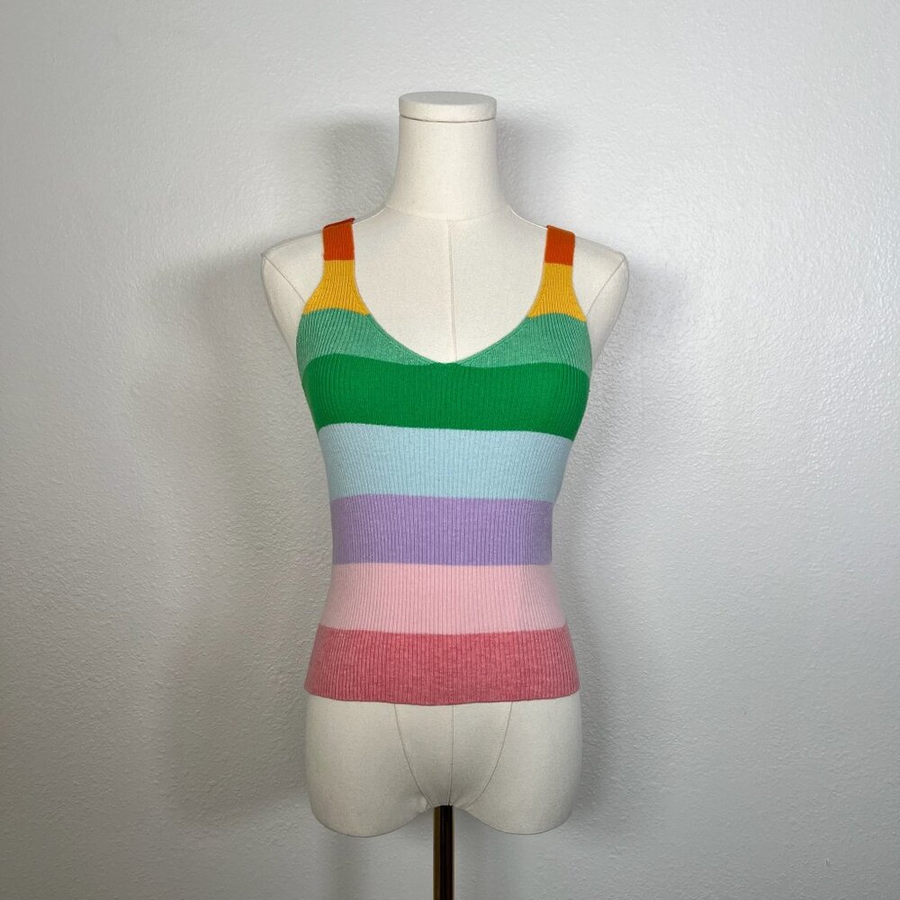 WISPR by Brodie Cashmere Rainbow Knit Tank - Size S